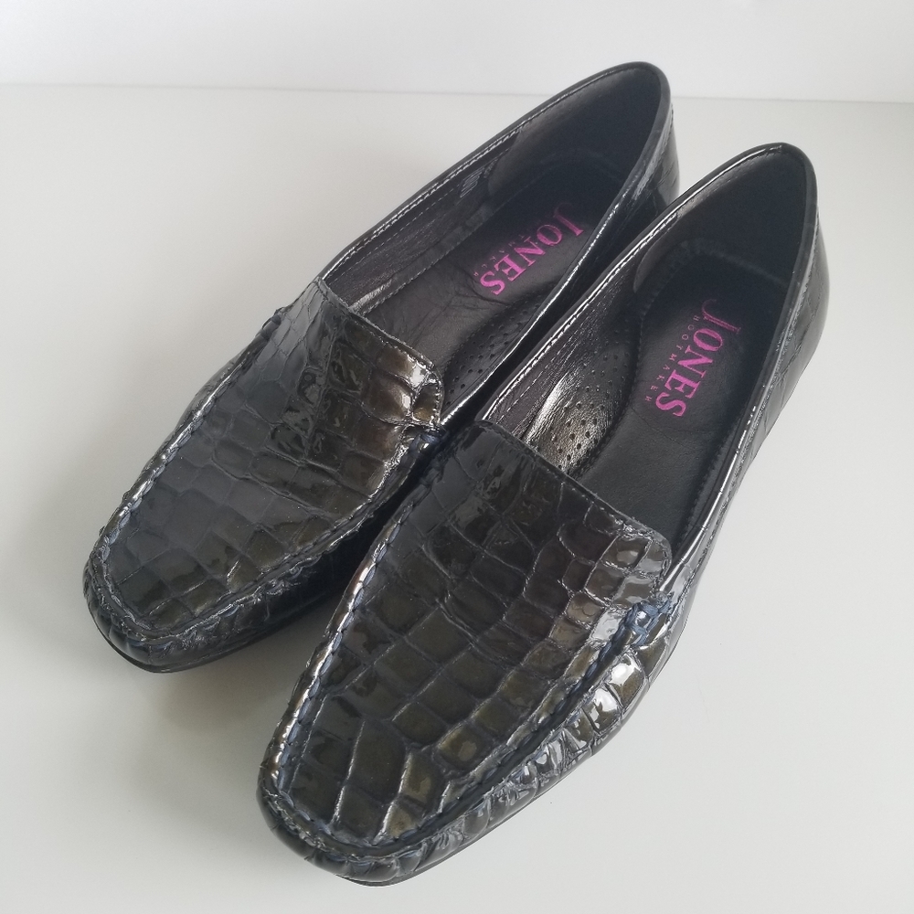 Jones Bootmaker Leather Croc Gunner Loafer